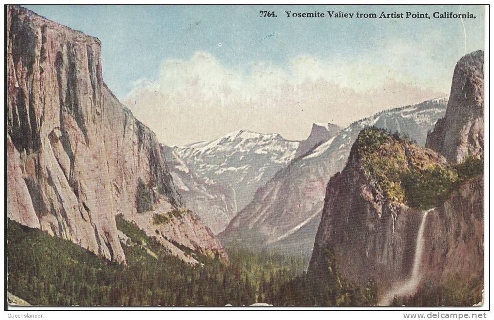 No 7764 Yosemite Valley From Artist Point California  Published  By Pacific Novelty Co San Francisco Old Card - Yosemite