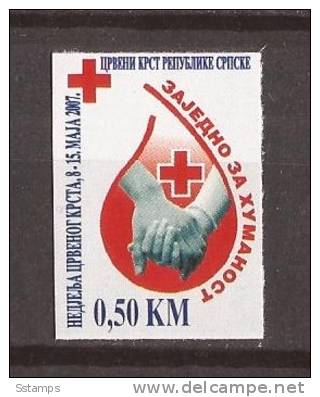 2007-20B BOSNIA REPUBLIKA SRSKA RED CROSS, BLOOD AUTOADHESIVO IMPERFORATE MNH - Secourisme