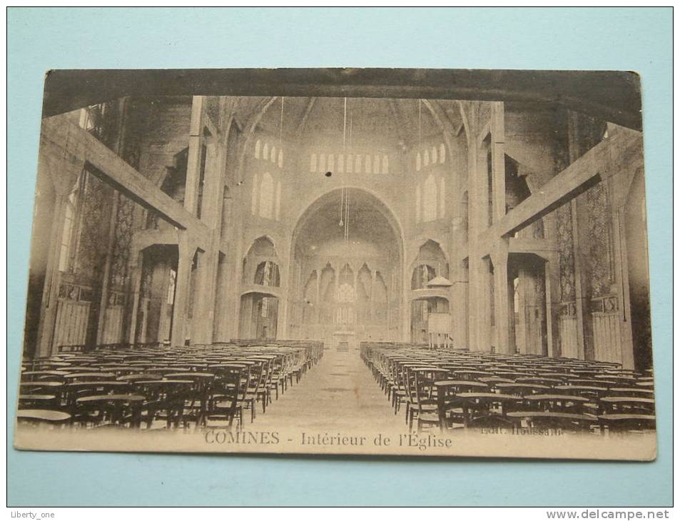 COMINES - Intérieur De L' Eglise / Anno 19?? ( Zie Foto Voor Details ) !! - Kerken En Kloosters