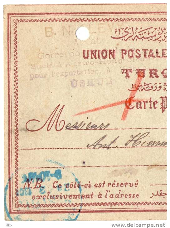 Austrian Levant,B.N. ALEVY,CORESPONDENCE SOCIETE AUSTRO-HONGROISEN POUR L'EXPORTATION  USKUB 1901,RR As Scan - Other & Unclassified