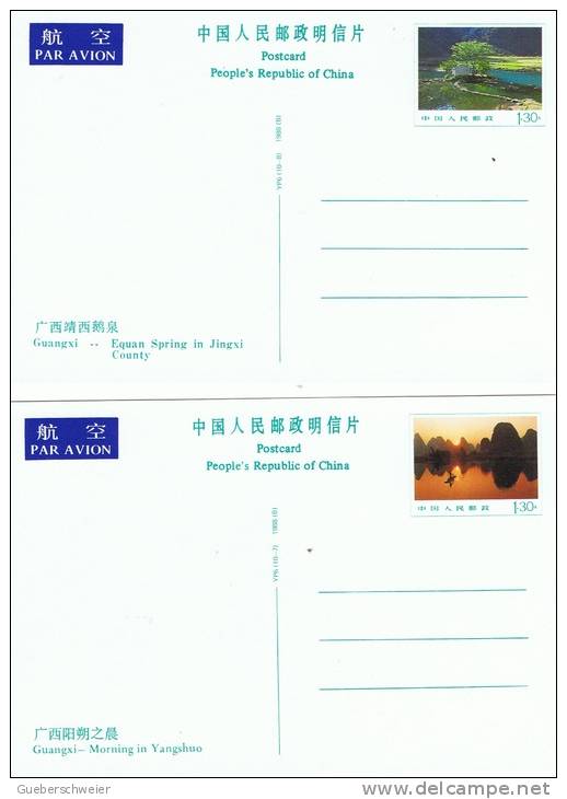 L-CH6 - CHINE Etui Avec 10 Cartes Entiers Postaux Pour La Poste Aérienne Paysages Du GUANGXI - Cartes Postales