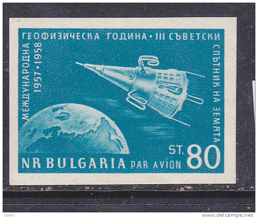 BULGARIE PA N° 74  80C TURQUOISE ANNÉE GÉOPHYSIQUE  INTERNATIONALE ** - Poste Aérienne