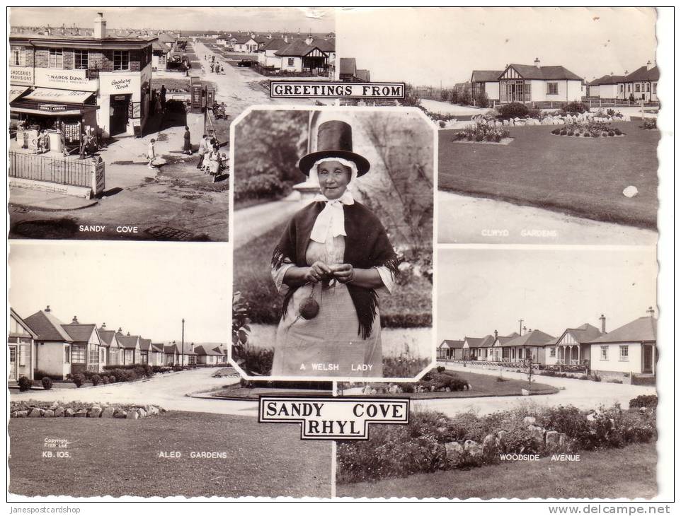 SANDY COVE - RHYL - FLINTSHIRE - REAL PHOTO MULTI VIEW POSTCARD - Flintshire