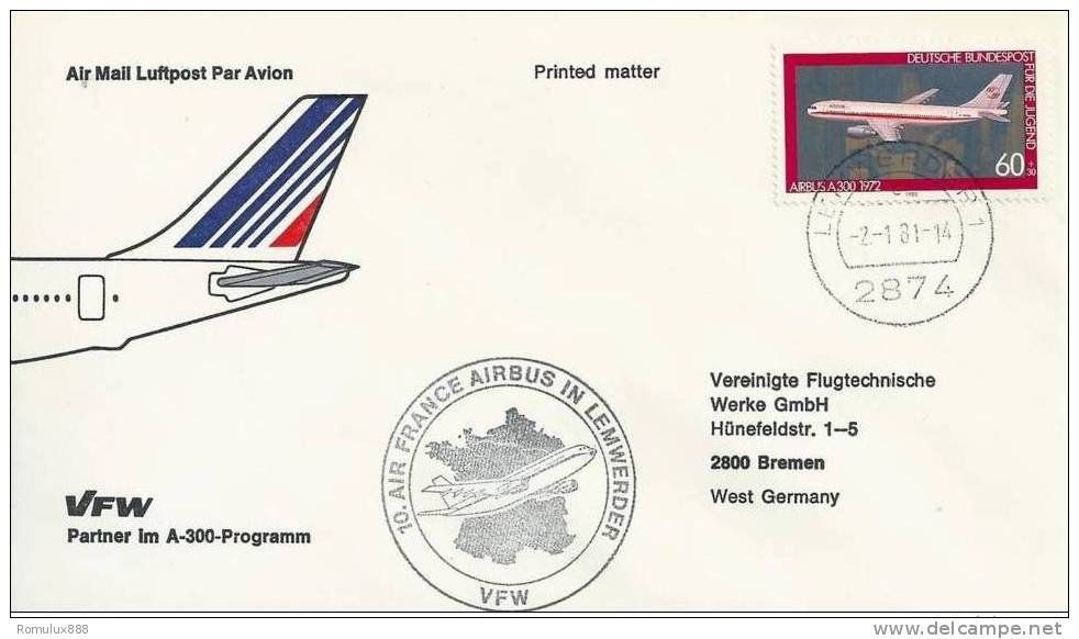 AIR FRANCE AIRBUS IN LEMWERDER-Partner Im A-300 Program 1981 - Premiers Vols