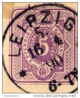 DR  P19F Postkarte  Leipzig-Mönchengladbach 1890  Kat. 4,50 € - Briefkaarten