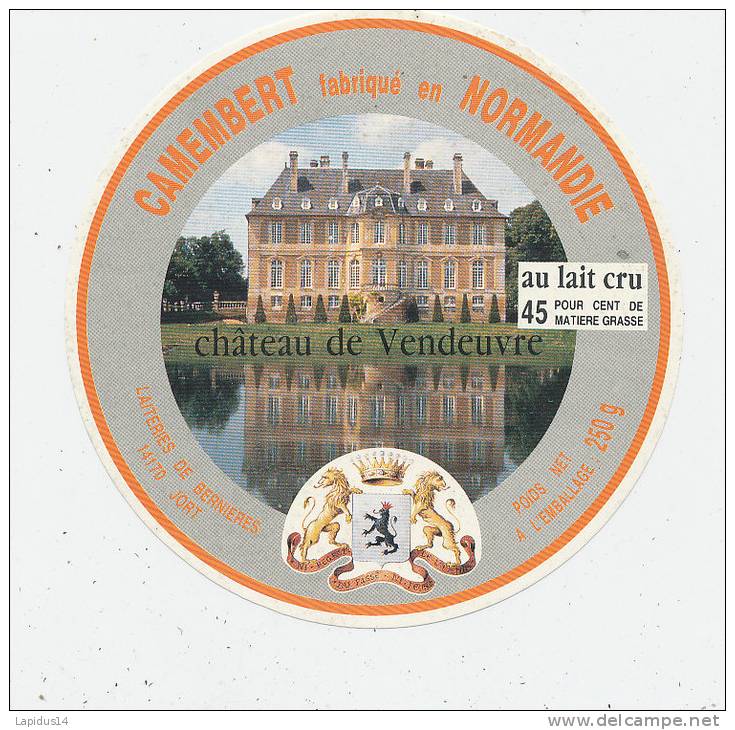 G M 430/ ETIQUETTE  FROMAGE-  CAMEMBERT   CHATEAU DE VENDEUVRE  JORT -CALVADOS - Fromage