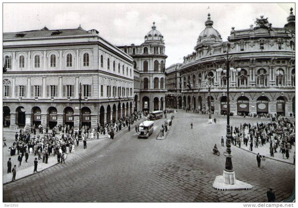 Cartolina D'epoca  " GENOVA - Piazza De Ferrari " - Genova