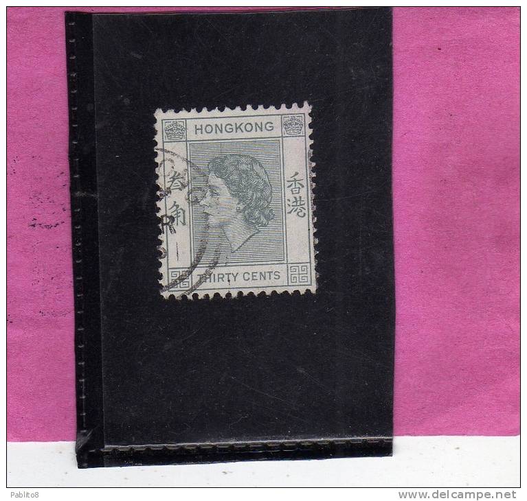 HONG KONG 1954 QUEEN ELIZABETH II - REGINA ELISABETTA USED - Used Stamps