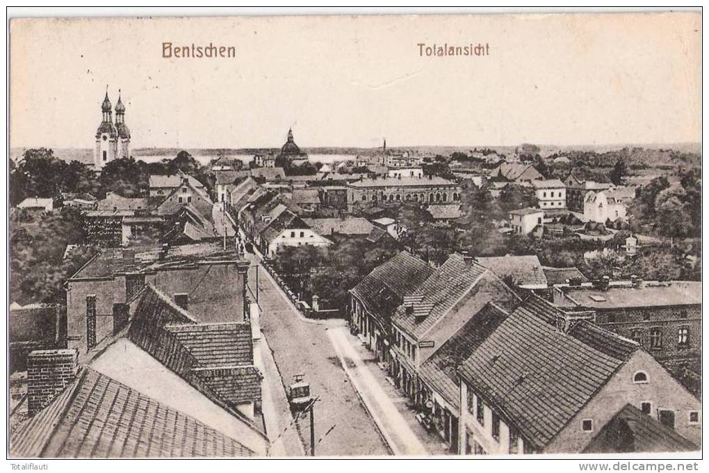 Bentschen Totalansicht Vogelschau Zbaszyn TOP-Erhaltung Feldpost 24.8.1915 BENTSCHEN  BHF Gelaufen - Posen