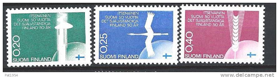 Finlande 1967 N°603/605 50 ème Anniversaire De L´indépendance - Ongebruikt