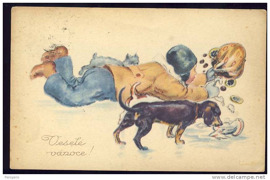 Dog   DACHSHUND          Old Postcard - Dogs