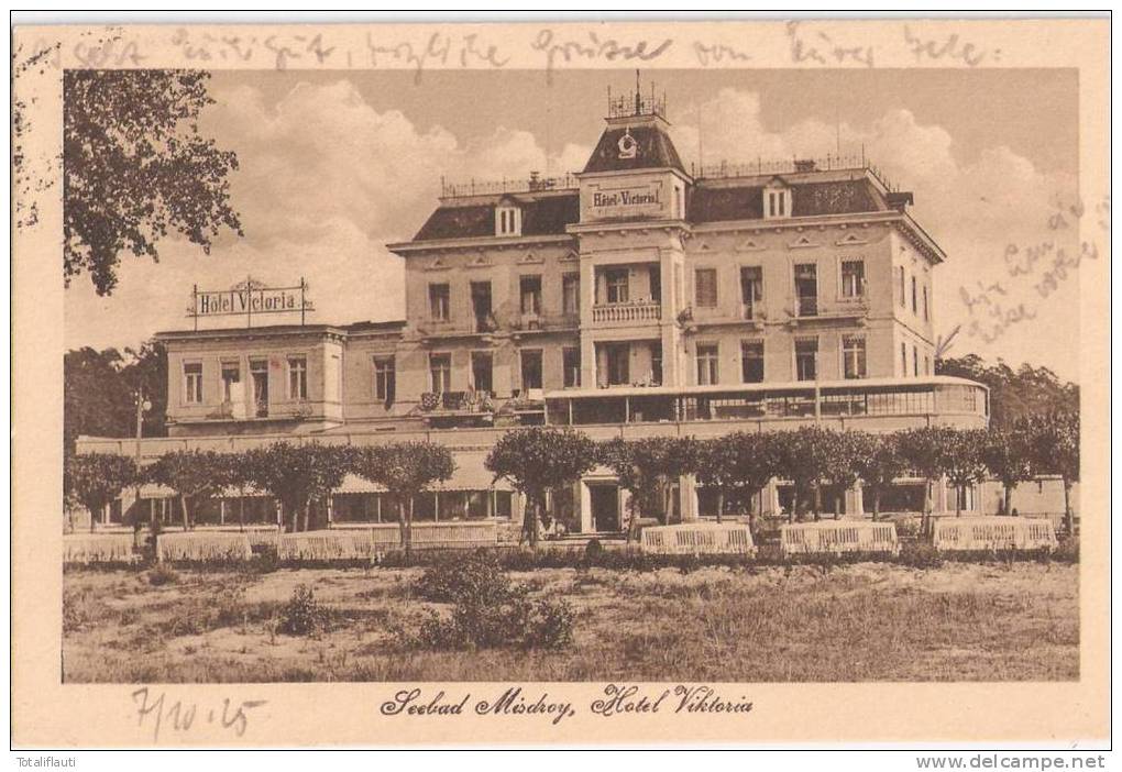 Ostseebad Misdroy Hotel Viktoria TOP-Erhaltung Mi&#281;dzyzdroje 8.10.1925 Gelaufen - Pommern