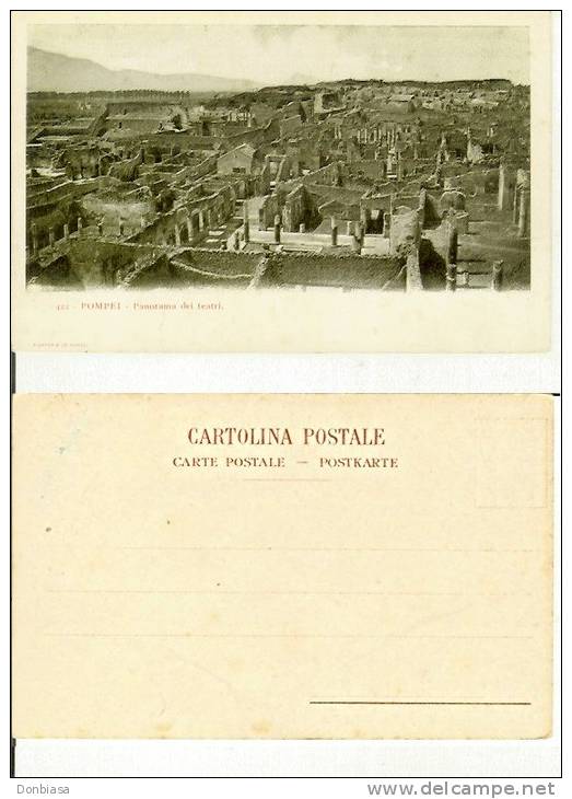 Pompei (Napoli): Panorama Dei Teatri. Cartolina Fp Fine ´800 (Richter & Co. Napoli - Foto Esposito) - Pompei