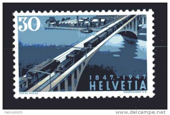 Svizzera * -X- 1947 - Centenario Delle Ferrovie Elvetiche.  30 C. Spezzatura. Zum. 280 - Unused Stamps