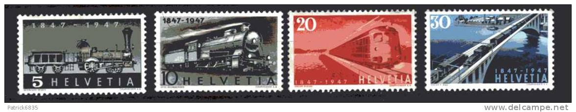 Svizzera * -X- 1947 - Centenario Delle Ferrovie Elvetiche. Serie Zum. 277-280.  Vedi Descrizione - Unused Stamps