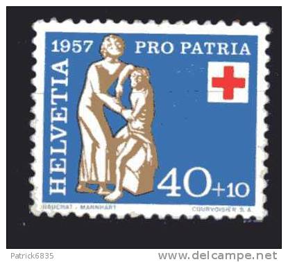 Svizzera * - 1957 - Pro Patria. 40+10 C. Spezzatura - Ongebruikt