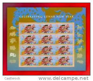 A)2012,UNITED STATES, PANE OF 12,YEAR OF THE DRAGON (FOREVER) 2012 - Sheets