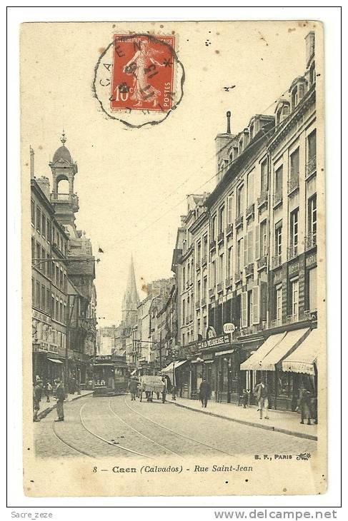 CAEN(14)1913-rue Saint-Jean-animée - Caen