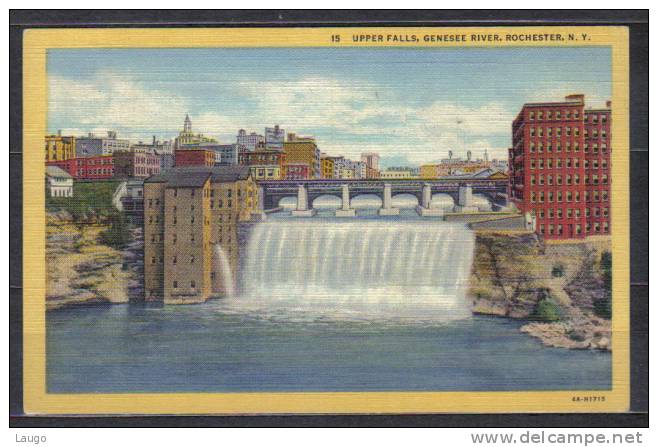 USA Postcard  Upper Falls , Genesee River , Rochester , N.Y. , Unused , Writting On Back - Rochester