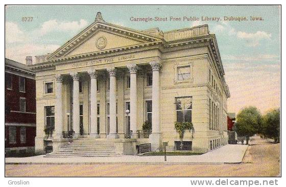 DUDUQUE IOWA 8727 CARNEGIE STOUT FREE PUBLIC LIBRARY - Dubuque