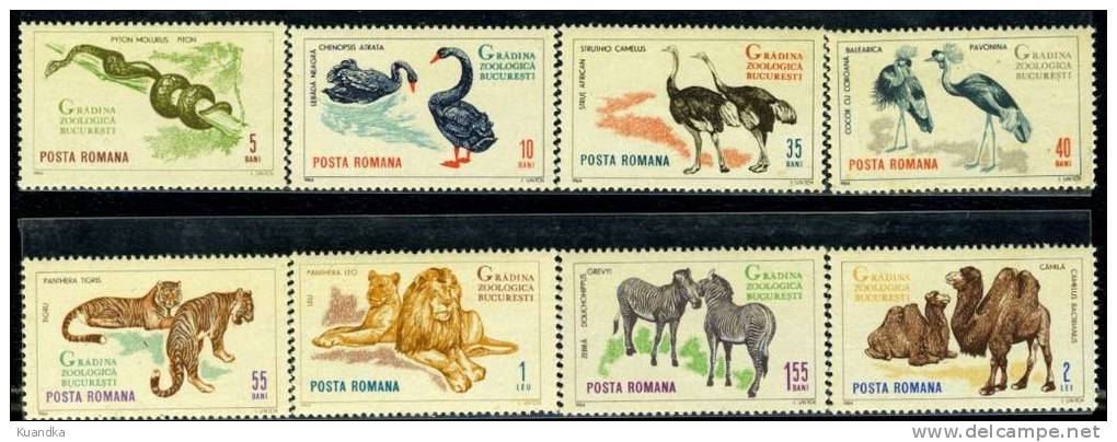 1964 Bucharest Zoo,Romania,Mi.2330-2337, MNH - Unused Stamps