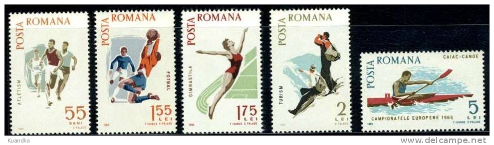 1965 Spartachiada,Romania,Mi.2 452-2456,MNH - Unused Stamps