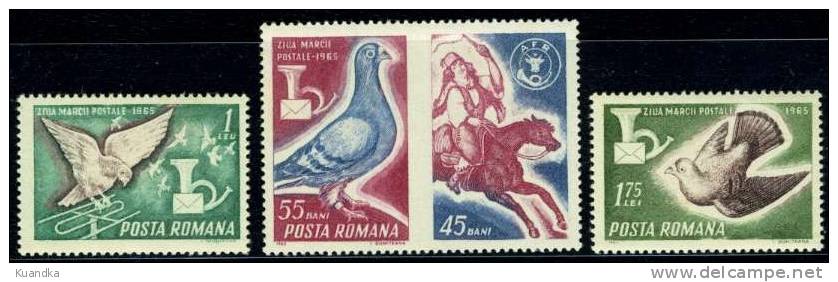 1965 Romanian Postage Day,Romania,Mi.2457-2459, MNH - Unused Stamps