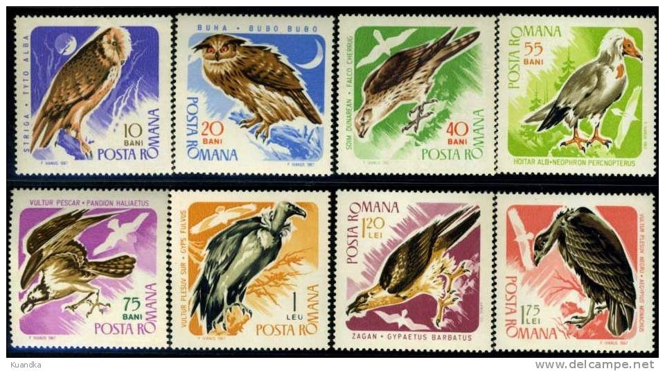 1967 Prey Birds,Romania,Mi.2568-257 5,MNH - Unused Stamps