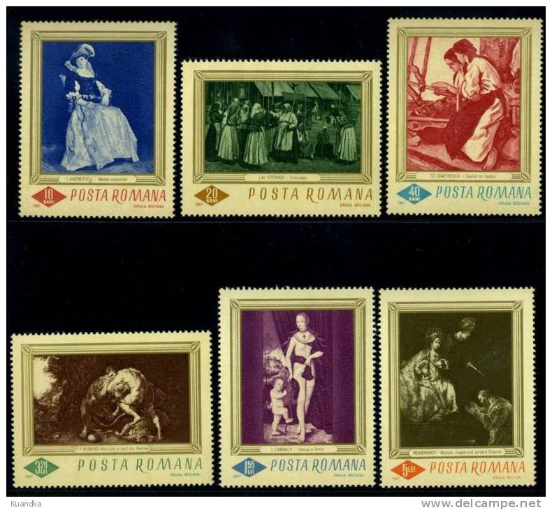 1967 Art Reproductions,Romania,Mi. 2576-2581,MNH - Unused Stamps