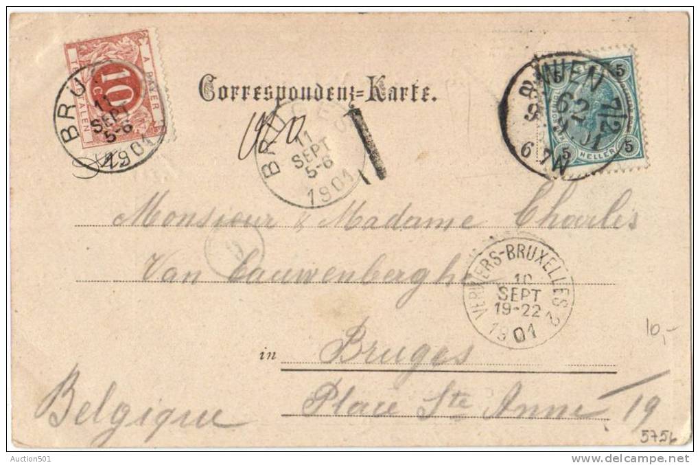 05756g Autriche 1901 - Vienne - Gruss Aus Dem Englischen Garten - Café Opéra Hauptfaçade Taxée En Belgique Getaxeerd - Autres & Non Classés