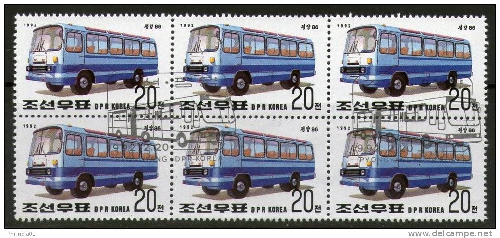 DPR Korea 1992 Buses Transport Automobile  Blk/6 Cancelled # 5531 - Bus