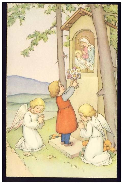 Angel     Old Postcard  Children  Kids  Christianity - Angeles