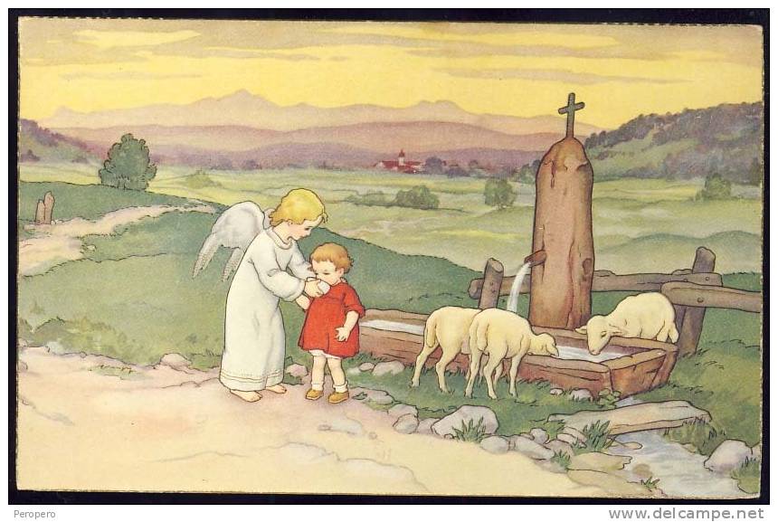 Angel     Old Postcard  Children  Kids  Christianity - Angels