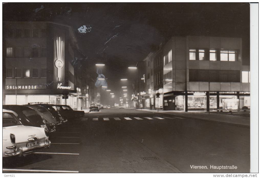 4060 VIERSEN, Hauptstrasse Bei Nacht, 1969 - Viersen