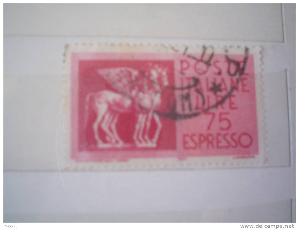 ITALIA REPUBBLICA  - USATO - 1958  - ESPRESSI - CAVALLI ALATI - CARTA NORMALE - £ 75 - Express-post/pneumatisch