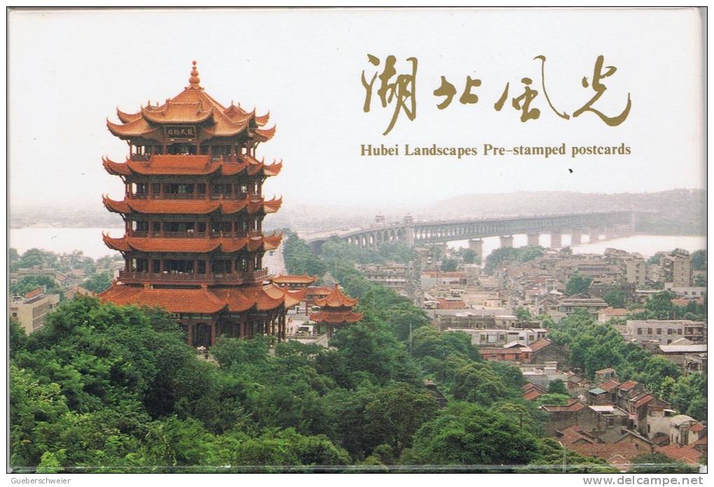 L-CH13 - CHINE Etui Avec 10 Cartes Entiers Postaux Pour La Poste Aérienne Paysages De La Province Du Hubei - Cartes Postales