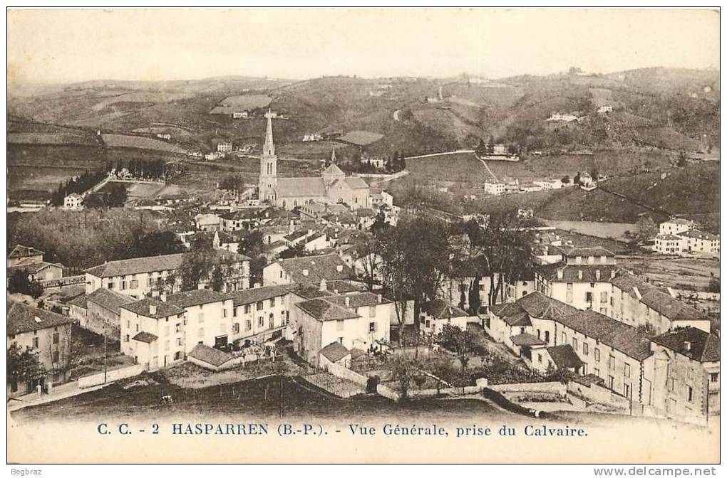 HASPARREN         VUE GENERALE PRISE DU CALVAIRE - Hasparren