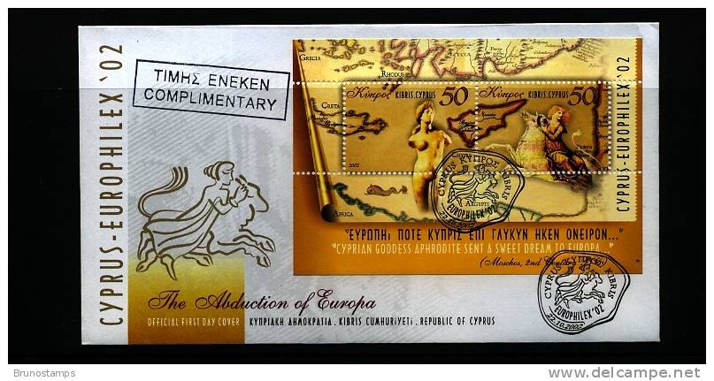 CYPRUS - 2002  EUROPHILEX   MS  FIRST DAY COVER - Used Stamps