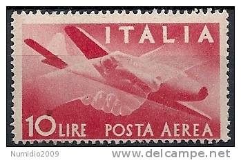 1945-46 ITALIA POSTA AEREA DEMOCRATICA 10 LIRE MNH ** - RR10876 - Poste Aérienne