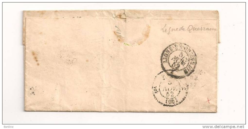 Lettre - ETATS PONTIFICAUX - CIVITA VECCHIA  - BRIGADE FRANCAISE - Franchise Miltaire Taxée - 1852 - Kerkelijke Staten