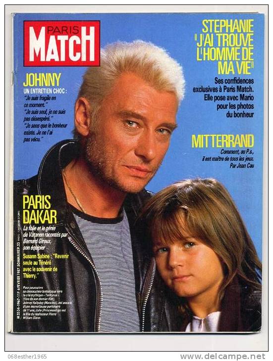 Paris Match 1967 6/2/1987 Johnny Hallyday, Stéphanie De Monaco, Paris Dakar, Michele Morgan - People