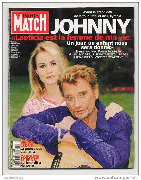 Paris Match 2663 8/6/2000  Johnny Hallyday Et Laeticia, Liban, Sierra Leone, Hugh Grant - People