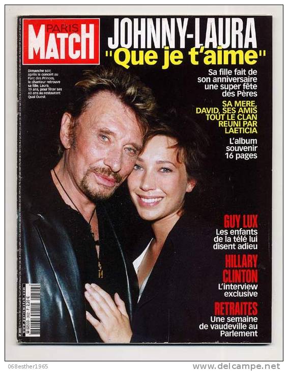 Paris Match 2822 19/6/2003 Johnny Hallyday &amp; LAURA, Mort De Guy Lux, Tony Parker - People