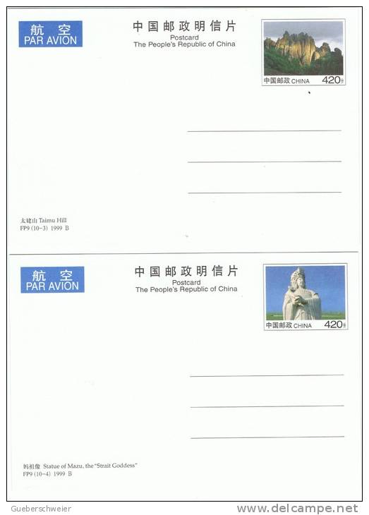 L-CH17 - CHINE Etui avec 10 cartes entiers postaux pour la Poste Aérienne Paysages du Fujian