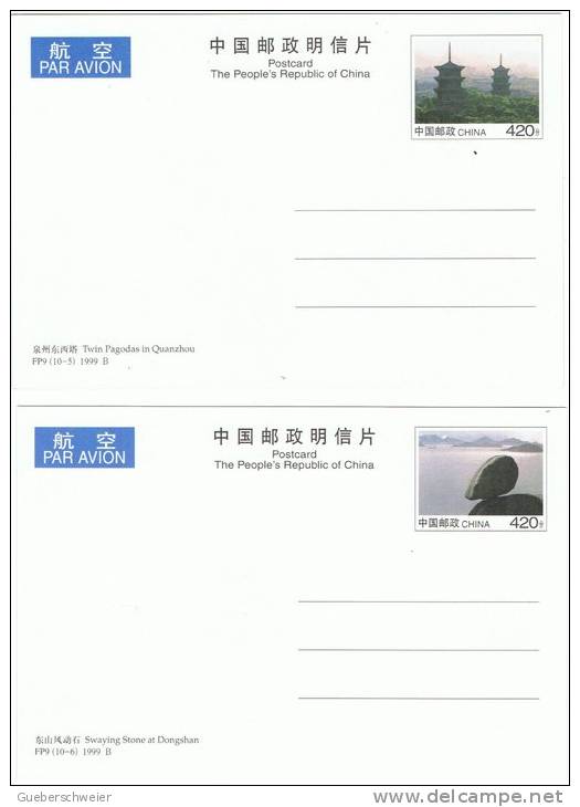 L-CH17 - CHINE Etui avec 10 cartes entiers postaux pour la Poste Aérienne Paysages du Fujian