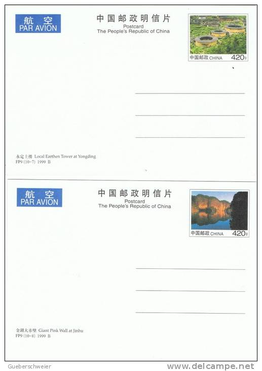 L-CH17 - CHINE Etui avec 10 cartes entiers postaux pour la Poste Aérienne Paysages du Fujian