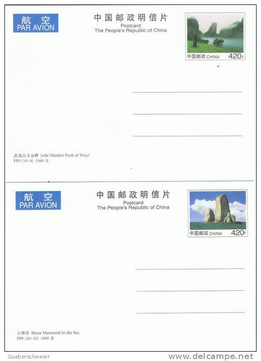 L-CH17 - CHINE Etui avec 10 cartes entiers postaux pour la Poste Aérienne Paysages du Fujian