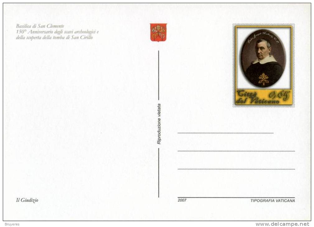 Entier Postal De 2007 Sur CP Illustrée "150e Anniversaire Du Début Des Fouilles Dans La Basilique De St Clément à Rome" - Postal Stationeries