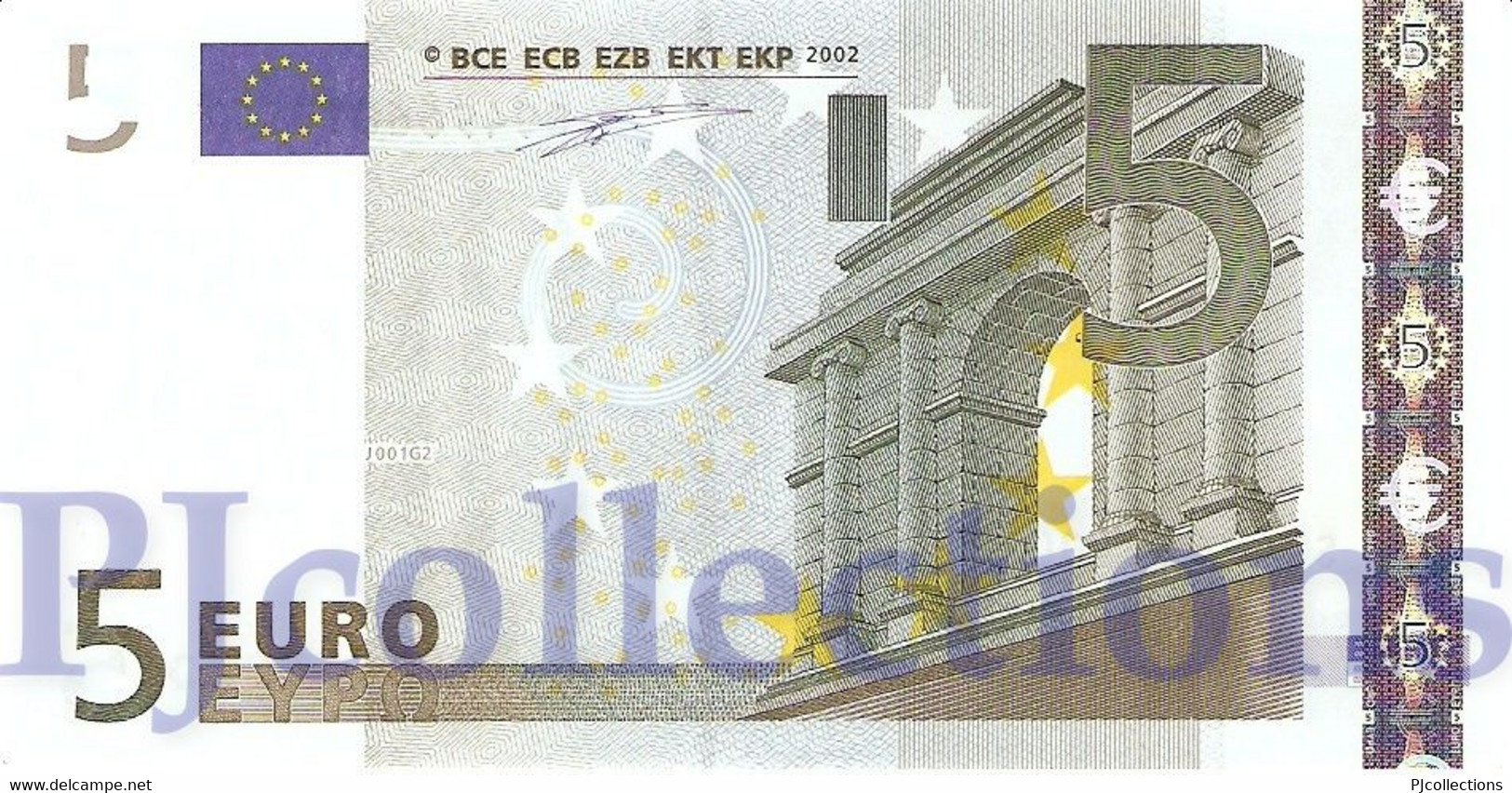 EUROPEAN UNION 5 EURO 2002 PICK 1s UNC DUISEMBERG "J001G2" - 5 Euro