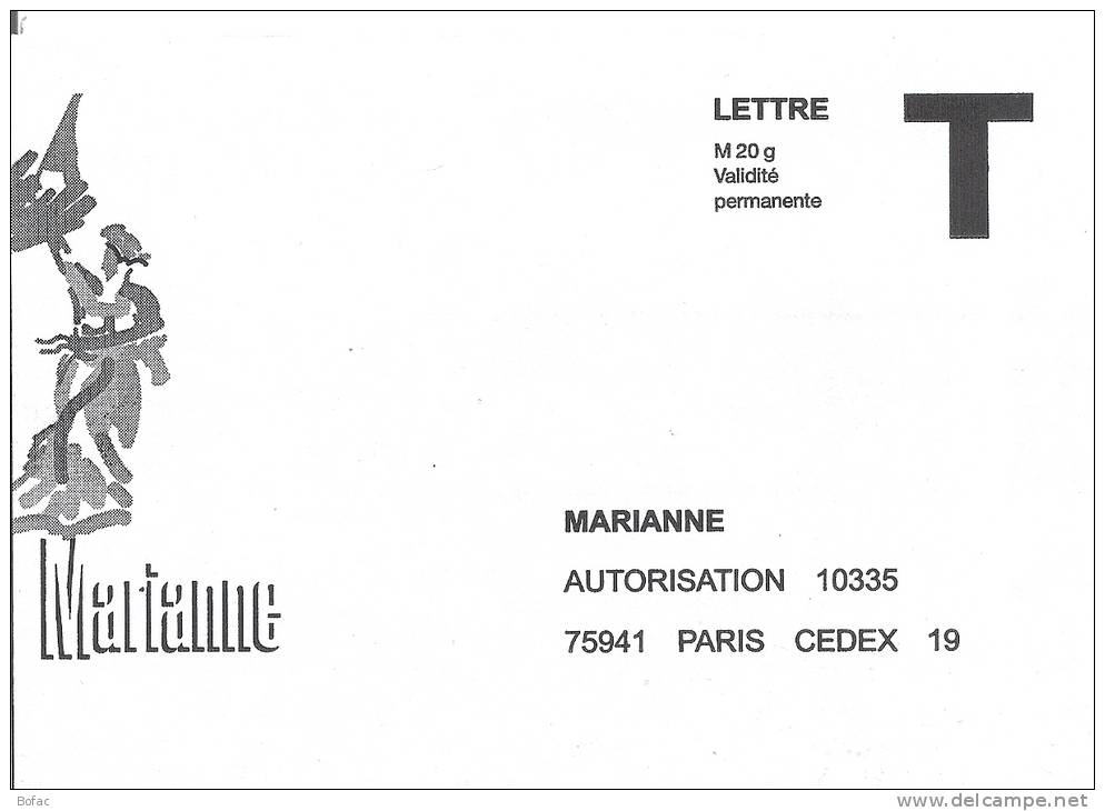Marianne    Ecopli - Cartes/Enveloppes Réponse T